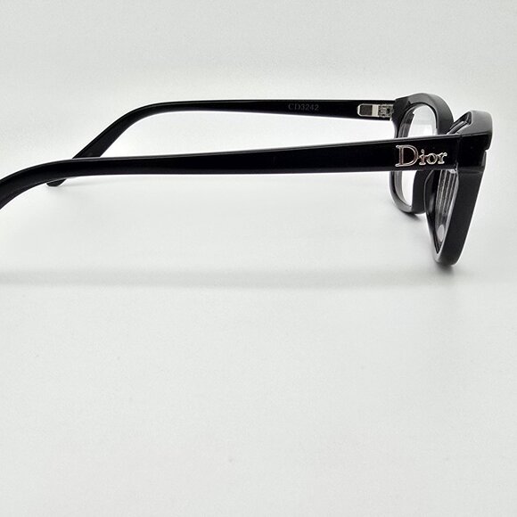 Christian Dior CD3242 807 Gloss Black Cat Eye Eyeglasses Frame w Case Italy 52mm - Picture 6 of 16